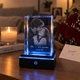 Романтический подарок девушке или парню с фото и датой — персонализированный 3D LED-ночник/светильник K9 Crystal 5×5×8 см - изображение 2
