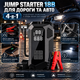 Пусковое устройство JUMP STARTER 18B 4в1 2000 А автомобильный бустер 16000 мА·ч для запуска двигателя 12 В с компрессором Power Bank LED фонариком цифровым дисплеем и пусковыми кабелями - изображение 4