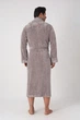 Мужской халат Nusa 26690 велюровый, 2XL Taupe - изображение 7