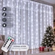 Гірлянда-штора Роса LED з пультом 3*3 м, 8 режимів світіння, Крапля Роси, Холодний/Білий колір - зображення 1