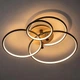 Стельова LED люстра з пультом 144W чотири акрилові кільця 3000-6500K каркас чорний метал/дерево Svet SY-33048/2+1+1 MB+YMW - зображення 2