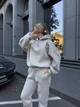 Жіночий зимовий спортивний костюм на флісі з худі оверсайз та штанами-джогерами ELFBERG BO-470 42-46 Бежевий (2000001093986) - изображение 3