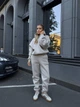 Жіночий зимовий спортивний костюм на флісі з худі оверсайз та штанами-джогерами ELFBERG BO-470 42-46 Бежевий (2000001093986) - изображение 1
