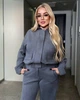 Жіночий демісезонний замшевий костюм з бомбером та штанами ELFBERG ML-271 46-48 Сірий (2000001062319) - изображение 4