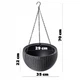 Горшок для растений пластиковый 8,6 л антрацит Rattan hanging sphere с цепками - изображение 8