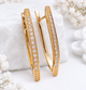 Серьги Xuping Jewelry длина 3.5см ширина 3мм с цирконием медзолото позолота 18К стрелы с827 - изображение 1