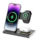 Беспроводная зарядная станция 4 в 1 для iPhone, Apple Watch, AirPods, черная - изображение 1