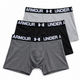 Трусы мужские Under Armour хлопковые боксеры набор 3 шт M Black-Grey-Dark Grey - изображение 2