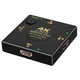 HDMI разветвитель Switch 1x3 на 3 порта (1out/3in) 4К 60Hz, Plastic, Square (65mm), Black | переключатель, размещение портов угловое | Для PC, XBox, PS4, PS5, видеоплееров - изображение 1