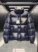 Мужской синий глянцевый пуховик Moncler Leste 2XL - изображение 1