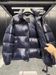 Мужской синий глянцевый пуховик Moncler Leste 2XL - изображение 4