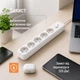 Мережевий фільтр-подовжувач ColorWay 10A/2500W (CCA-3G1MM) 5 розеток 2 м White (CW-PSEA1052W) - зображення 8