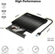 Внешний DVD-RW привод Pecosso USB 3.0, CD/DVD дисковод для ноутбука и ПК, черный - изображение 3