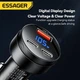 Автомобільний зарядний пристрій ESSAGER 105W QC3.0+PD3.0 Type-C в прикурювач авто на 3 виходи з дисплеєм та вольтметром - зображення 4