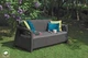 Садовый диван Keter Corfu Love Seat Max пластиковый 3-местный 182х70х79 см серый - изображение 5