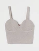 Вязаный кроп топ H&M 1005056003c68 L серый (100015330) - изображение 1