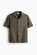 Рубашка из хлопка H&M 1257433003c68 S хаки (100015226) - изображение 1