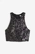 Топ у паєтки H&M 1196417001c70 XL чорний (100015391) - зображення 1