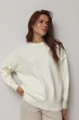 В'язаний джемпер oversize з декоративними швами LR9047r молочный ONE SIZE - зображення 1