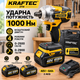 Гайковерт аккумуляторный Krafftec для автомобиля ударный бесщеточный инструмент откручивания гаек болтов колес 1000 Нм 48 В 8 Ач два аккумулятора 4 режима LED набор кейс - изображение 1
