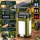 Кемпинговый фонарь-трансформер, 4 LED панели, солнечная зарядка, USB Type-C (зеленый) - изображение 2