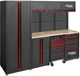 Комплект мебели для мастерской Kraft&Dele KD5860 260 см, металлический верстак со столешницей, шкафами, ящиками и перфорированной панелью - изображение 1
