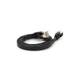 Патч-корд 1м UTP cat.7, CU, RJ45, плоский, black Weepda (PCMF-CU7/1.0Bk) - изображение 1