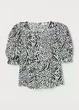 Блуза жіноча H&M 060894141_whiteblack XL Білий-чорний (6666000359124) - зображення 6