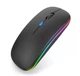 Бездротова Безшумна мишка 2.4G + Bluetooth Вбудований акумулятор RGB підсвітка Black - изображение 4