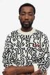 Джемпер бавовняний в'язаний для чоловіка H&M Keith Haring 1136201-001 M чорно-білий - зображення 3