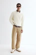 Джемпер вязаный для мужчины H&M Loose fit 0665287-8 M молочный - изображение 2