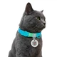 Ошейник для кошек нейлоновый WAUCAT Nylon Recycled с QR адресником, градиент, безопасная пряжка, XS, Ш 10 мм, Длин 20-30 см, голубой - изображение 2