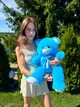 Большая мягкая игрушка BigMishki плюшевый мишка Томми 65 см Голубой - изображение 7
