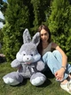 Большая мягкая игрушка BigMishki плюшевый зайка 100 см Серый - изображение 5