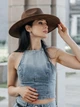 Шляпа Федора с широкими полями замшевая (унисекс) STETSON коричневая - изображение 6