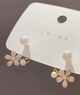 Жіночі сережки квітка з перлами Jewelry золотистий (AN)26210 - зображення 2