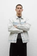 Джинсова куртка Pull & Bear білий-блакитний JMQZA818 XS - зображення 1