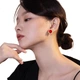 Серьги-гвоздики Qlady Rose Red Silver для женщин, 2024 год. Элегантный, высококачественный дизайн, легкие и роскошные украшения для ушей, новогодние серьги, подарок на день рождения. - изображение 3
