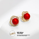 Серьги-гвоздики Qlady Rose Red Silver для женщин, 2024 год. Элегантный, высококачественный дизайн, легкие и роскошные украшения для ушей, новогодние серьги, подарок на день рождения. - изображение 6