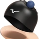 Плавательная шапочка MIZUNO для мужчин и женщин, водонепроницаемая шапочка для взрослых с защитой ушей, не сдавливающая, увеличенного размера, профессиональная силиконовая шапочка N2CW1S26, черная. - изображение 3