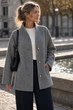 Пальто жіноче кашемірове пряме з коміром-стійкою і поясом Seventeen PreFall 26 сіре XXL-3XL 2480.6904 - зображення 3