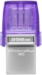 Накопитель Kingston 256GB USB 3.2 Type-A + Type-C DT microDuo 3C R200MB/s - изображение 1