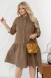 Платье вельветовое миди осеннее женское ELFBERG RSM-2317 54-56 Светло-коричневое (2000001114438_ELF) - изображение 3