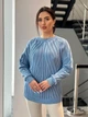 Жіночий теплий в’язаний светр з фактурним візерунком ELFBERG MOD-5071 44-60 Блакитний (2000001099827) - изображение 2