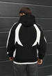 Мужской худи стаф черно-белое оверсайз на флисе с логотипом Staff black & white logo oversize fleece XS (405123) - изображение 2