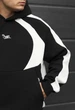 Мужской худи стаф черно-белое оверсайз на флисе с логотипом Staff black & white logo oversize fleece XS (405123) - изображение 3