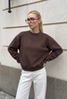 Жіночий Світшот Стаф Каштановий Однотонний З Логотипом Оверсайз На Флісі Staff Lay Brown Logo Oversize Fleece M (405128) - зображення 1