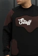 Мужской свитшот Стаф черный и коричневый оверсайз на флисе Staff ws black & brown oversize fleece S (404545) - изображение 3