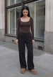 Женские спортивные штаны стаф черные на флисе зимние Staff ril black fleece S (404468) - изображение 1