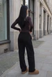 Женские спортивные штаны стаф черные на флисе зимние Staff ril black fleece S (404468) - изображение 2